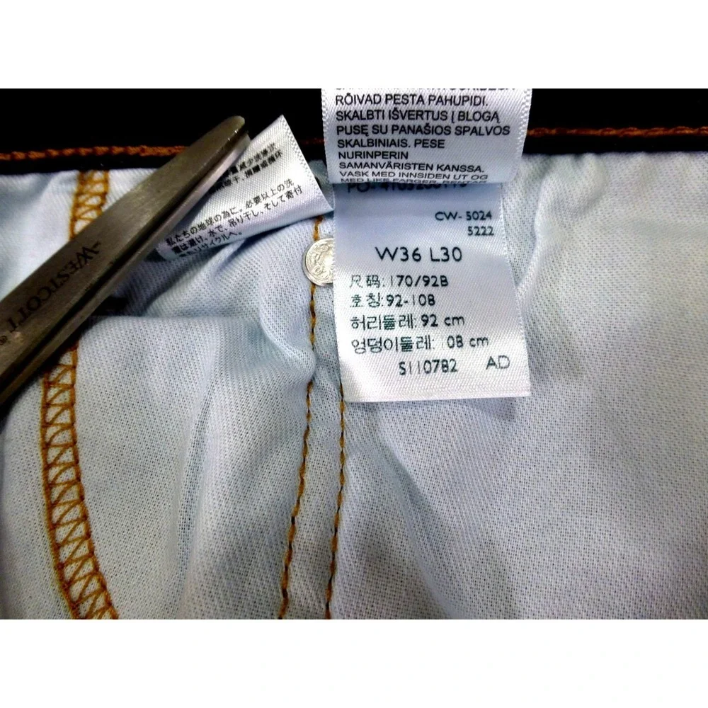 Levis 513 Slim Straight Jeans 36x30 Dark Wash Denim Mens Pants New With Tags